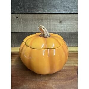 Teleflora pumpkin vintage ceramic bowl Candy Dish home decor Halloween